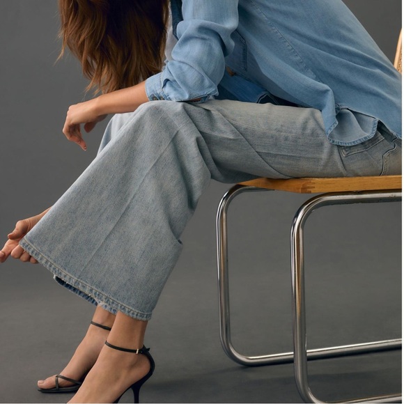 NWT Pistola Ruby Utility Mid-Rise Palazzo Wide-Leg Jeans - Picture 5 of 5